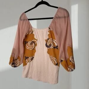 Gimmicks Sheer Floral Patchwork Blouse – (Women’s XS)